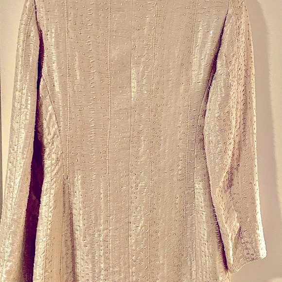 Louis Feraud Evening Jacket Silk with Pearl Embelishment Size 6 - Picture 4 of 15